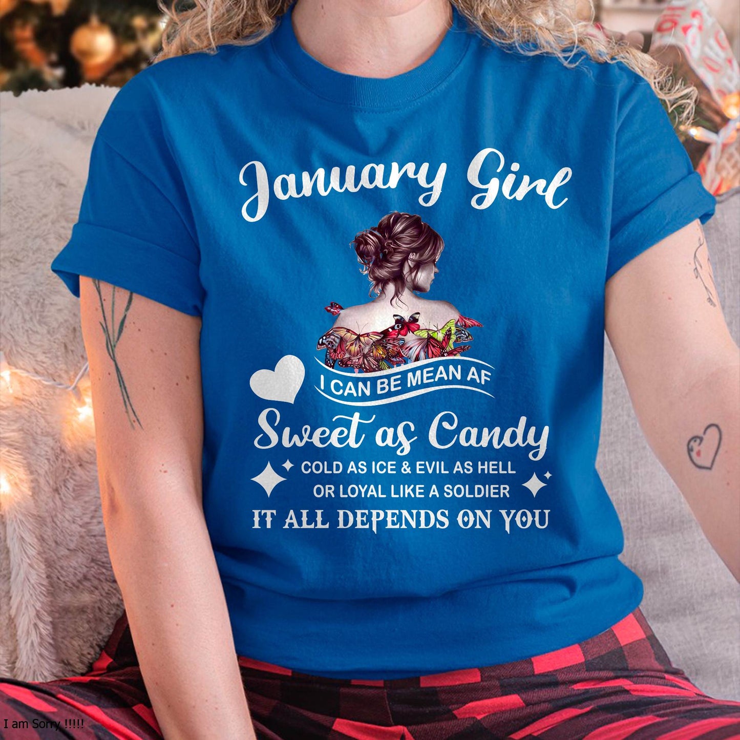 January Girl T-Shirt – Sweet As Candy, Cold As Ice - Birthday Gift for Women - EBIL01 (SKU26T-01-38-01)