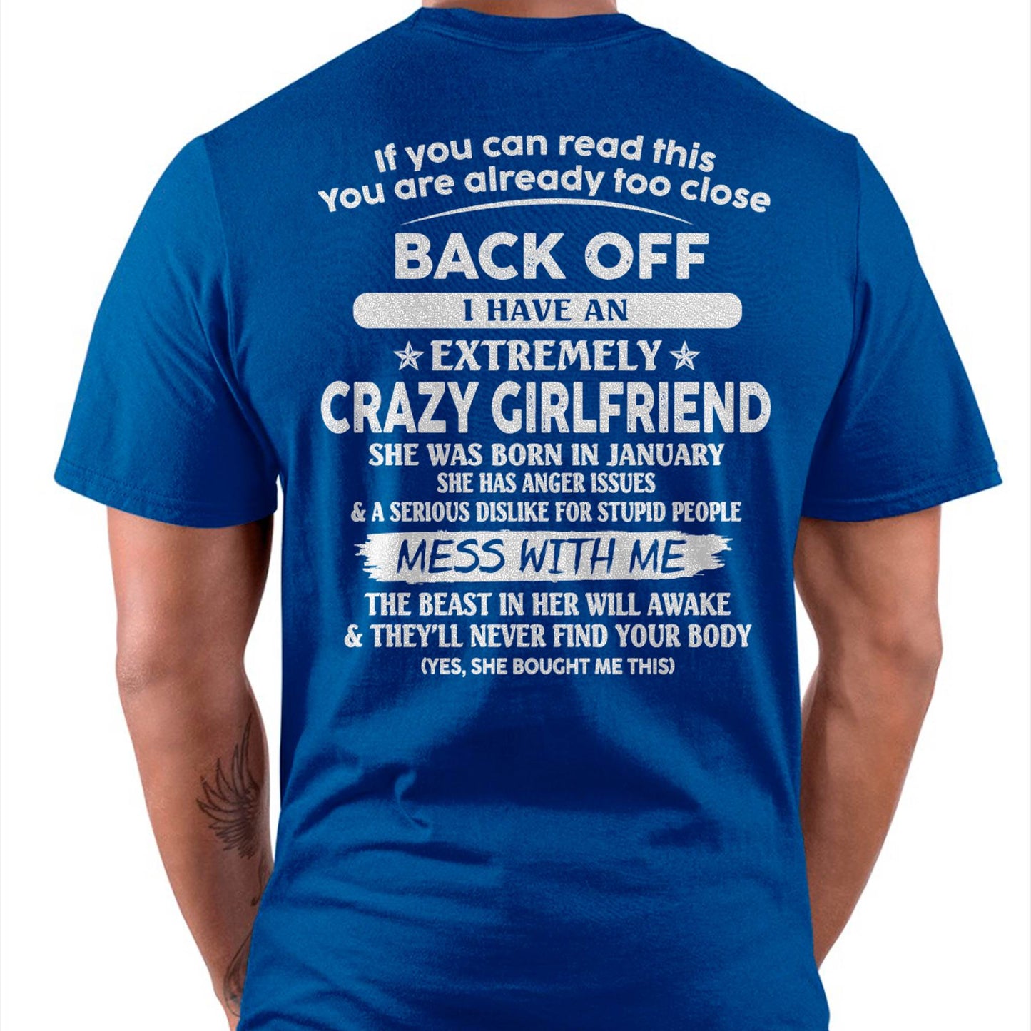 January - If You Can Read This You Are Already Too Close - Gift For Your Boyfriend, Husband From Wife - DONN01 (SKU07-175-01)