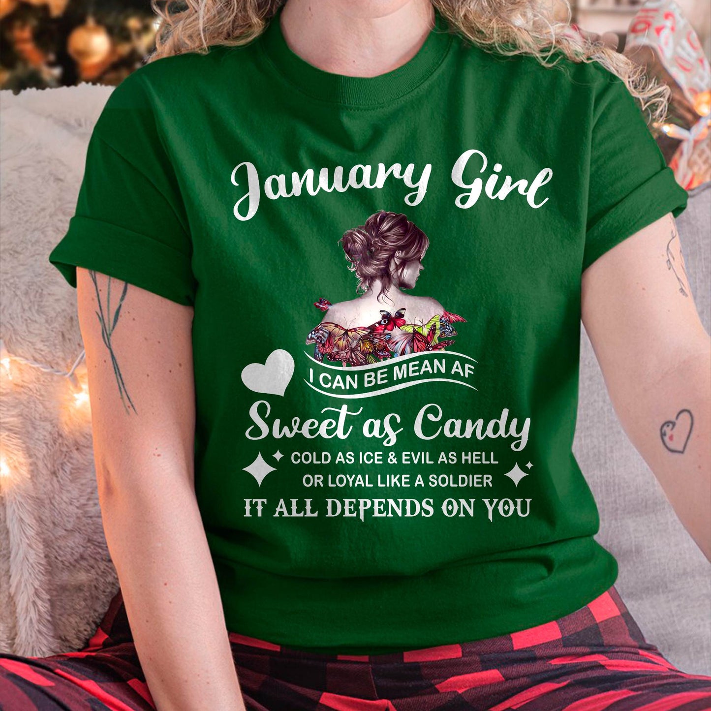 January Girl T-Shirt – Sweet As Candy, Cold As Ice - Birthday Gift for Women - EBIL01 (SKU26T-01-38-01)