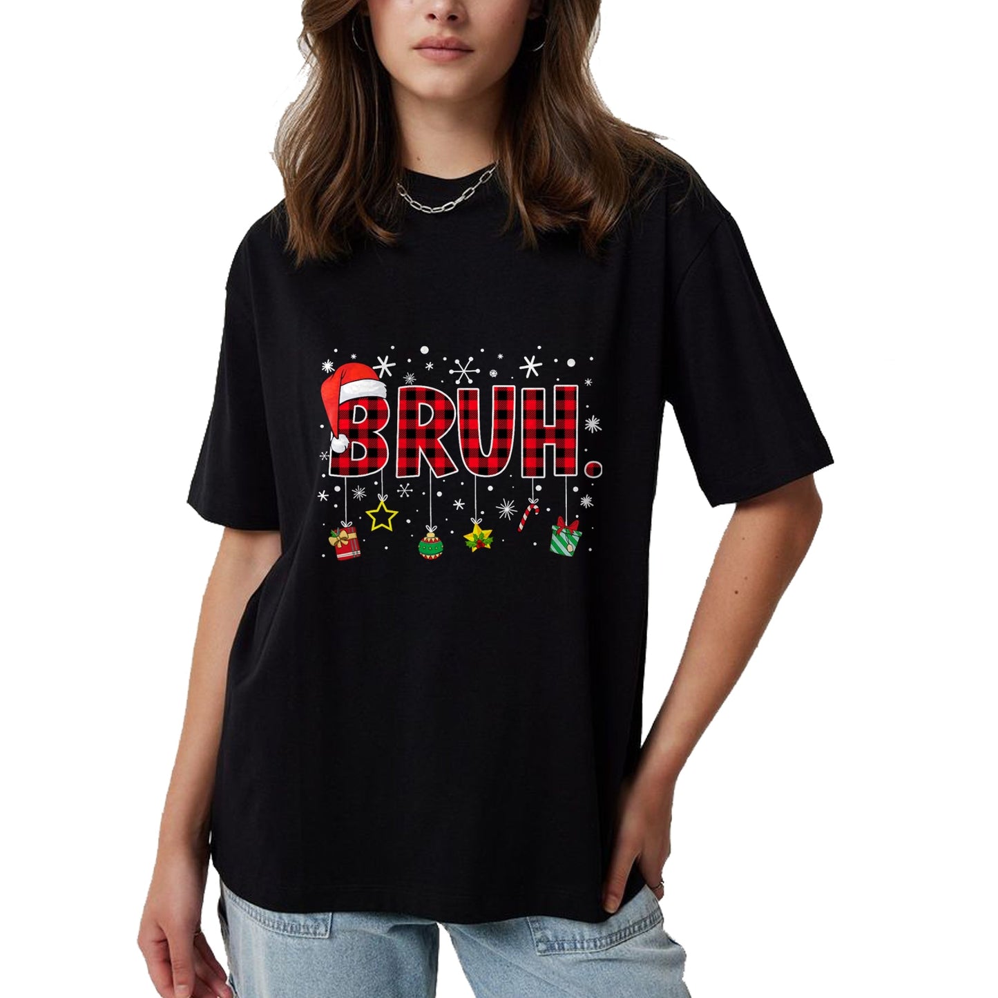 Bruh Funny Christmas Red Plaid Teens Boys Kids Xmas Pajamas T-Shirt - Christmas Unisex T-Shirt/Hoodie/Sweatshirt - HNDS00