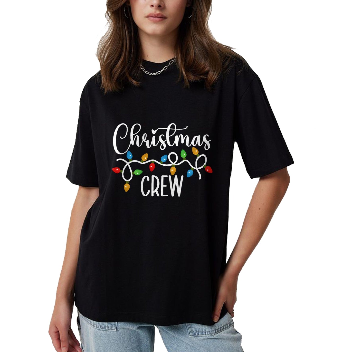 Christmas Crew Xmas Lights Family Matching Pajamas Holiday T-Shirt - Christmas Unisex T-Shirt/Hoodie/Sweatshirt - HNDS00