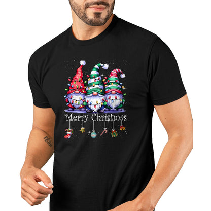 Cute Gnomes Merry Christmas Light Family Gnome Xmas Matching T-Shirt - Christmas Unisex T-Shirt/Hoodie/Sweatshirt - HNDS00