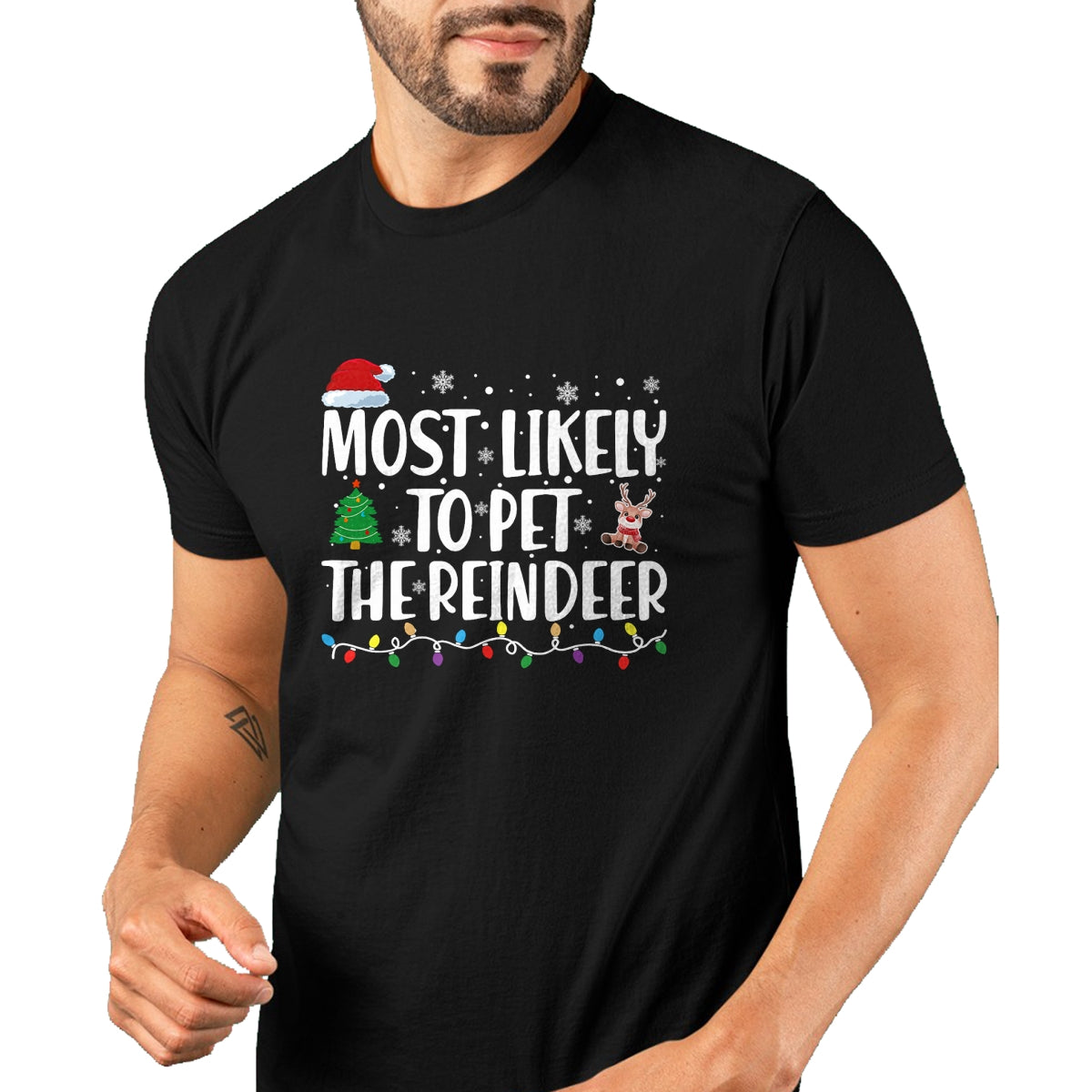 Most Likely To Pet The Reindeer Family Matching Christmas T-Shirt - Christmas Unisex T-Shirt/Hoodie/Sweatshirt - HNDS00