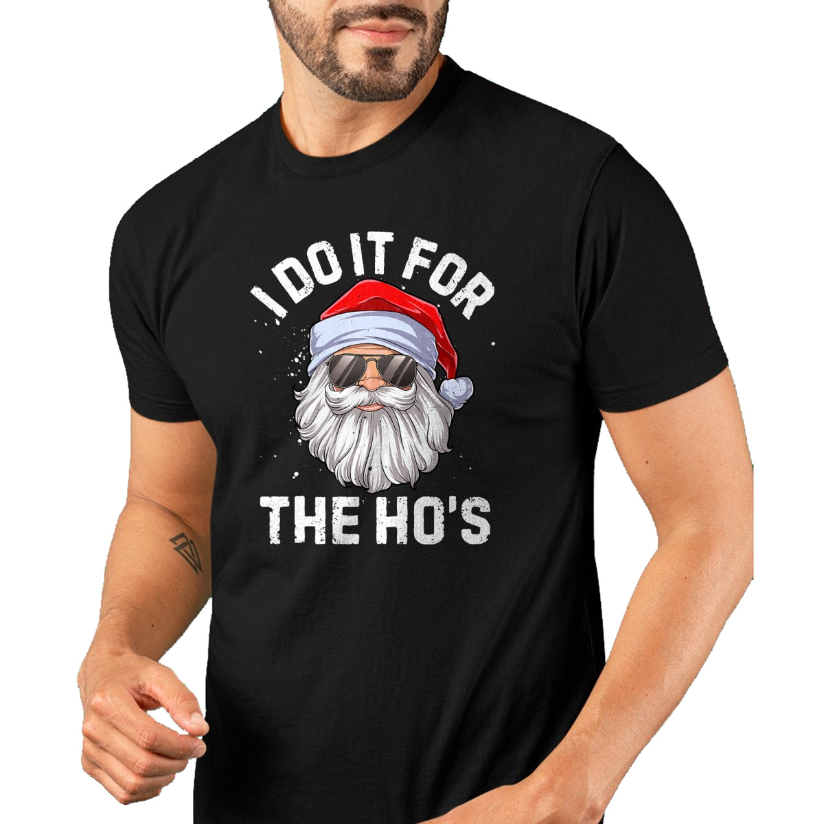 I Do It For The Ho's Funny Inappropriate Christmas Men Short Sleeve Santa T-Shirt - Christmas Unisex T-Shirt/Hoodie/Sweatshirt - HNDS00