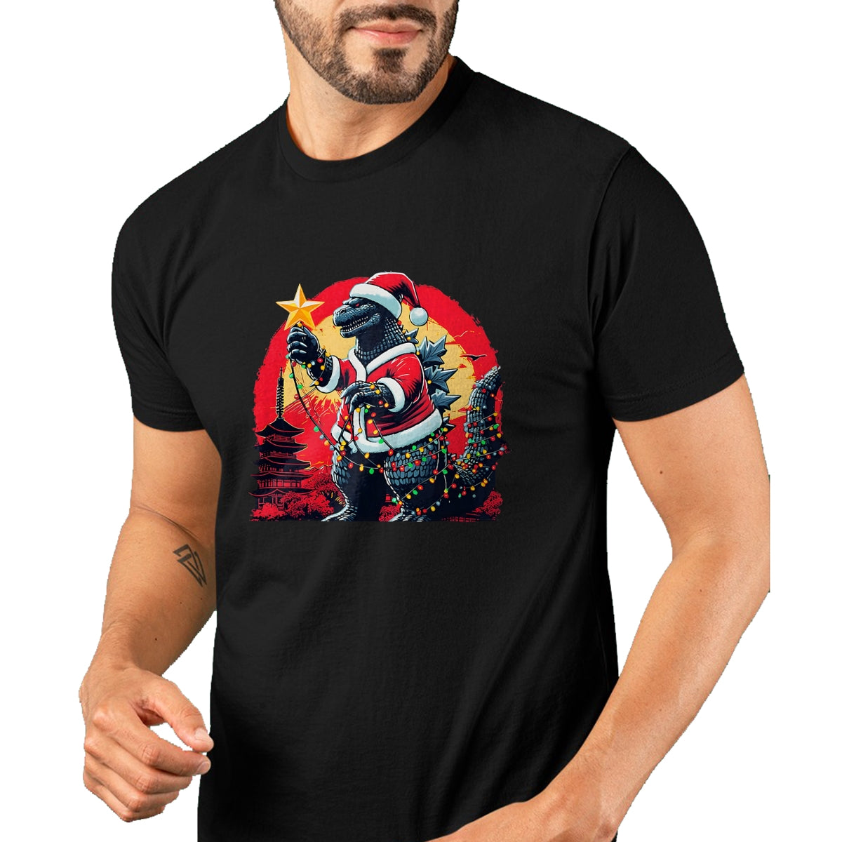 Xmas Christmas Santazilla Funny Holiday Monster Dinosaur T-Shirt - Christmas Unisex T-Shirt/Hoodie/Sweatshirt - HNDS00