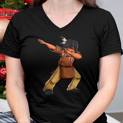 Native American T-Shirts, Vintage Native American Unisex T-Shirt/Hoodie/Sweatshirt HLT00 - American Flag - Dabbing Indian Funny Cute Native American Dance Dab Gift T-Shirt (1)