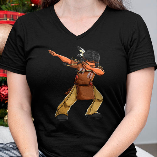 Native American T-Shirts, Vintage Native American Unisex T-Shirt/Hoodie/Sweatshirt HLT00 - American Flag - Dabbing Indian Funny Cute Native American Dance Dab Gift T-Shirt (1)