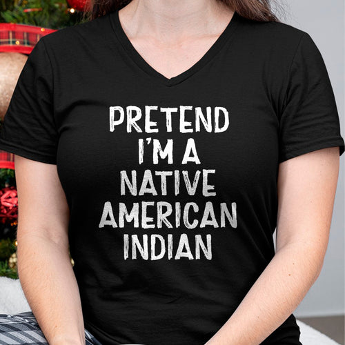 Native American T-Shirts, Vintage Native American Unisex T-Shirt/Hoodie/Sweatshirt HLT00 - Pretend I'm A Native American Indian Costume Halloween T-Shirt (2)
