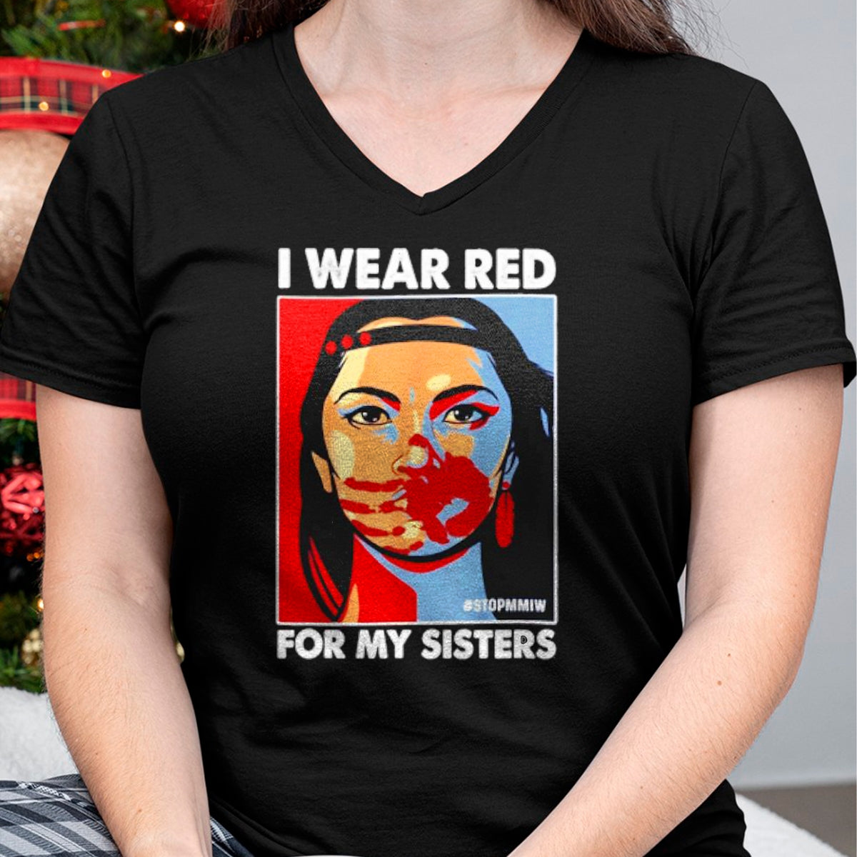 Native American T-Shirts, Vintage Native American Unisex T-Shirt/Hoodie/Sweatshirt HLT00 - I Wear Red For My,Sister Native American Stop MMIW T-Shirt (1)