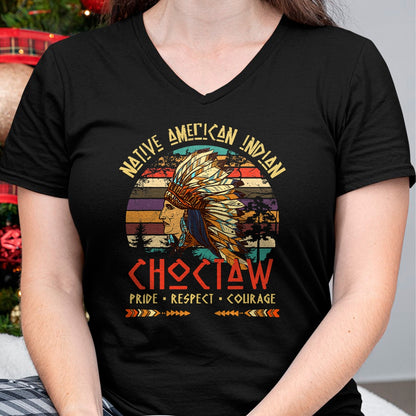 Native American T-Shirts, Vintage Native American Unisex T-Shirt/Hoodie/Sweatshirt HLT00 - American Flag - Choctaw Native American Indian Pride Indigenous Tribe T-Shirt