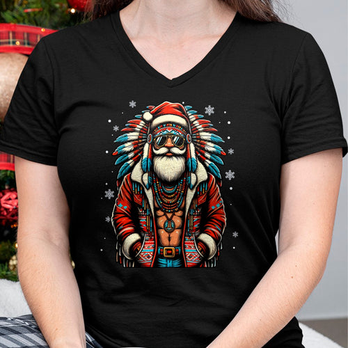 Native American T-Shirts, Vintage Native American Unisex T-Shirt/Hoodie/Sweatshirt HLT00 - Native American Santa Claus Christmas Santa Xmas T-Shirt (1)
