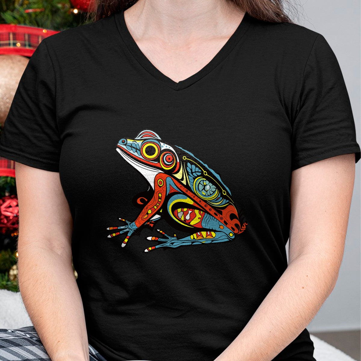 Native American T-Shirts, Vintage Native American Unisex T-Shirt/Hoodie/Sweatshirt HLT00 - Frog Native American Indian Style Art Pacific Northwest T-Shirt