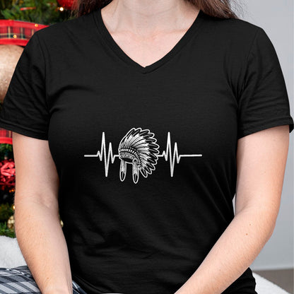 Native American T-Shirts, Vintage Native American Unisex T-Shirt/Hoodie/Sweatshirt HLT00 - Native Indian Headdress Heartbeat Indigenous Native American T-Shirt