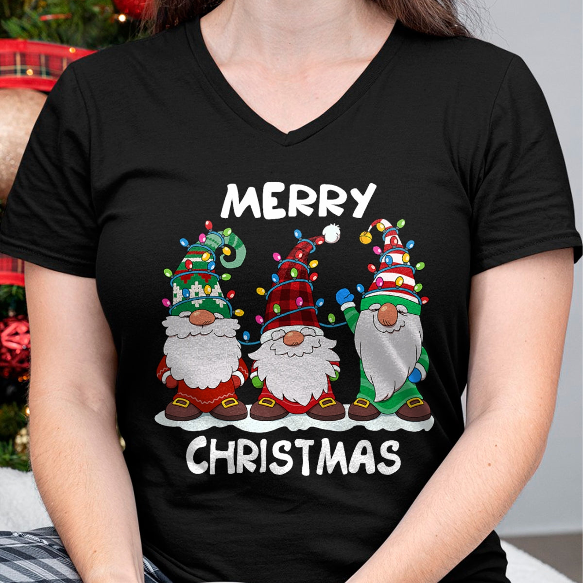 Merry Christmas Gnomes Xmas Family Men Women T-Shirt - Christmas Unisex T-Shirt/Hoodie/Sweatshirt - HNDS00