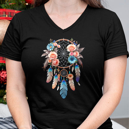 Native American T-Shirts, Vintage Native American Unisex T-Shirt/Hoodie/Sweatshirt HLT00 - American Flag - Boho Dream Catcher Native American Indian Indigenous Women T-Shirt (1)