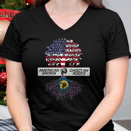 Native American T-Shirts, Vintage Native American Unisex T-Shirt/Hoodie/Sweatshirt HLT00 - American Flag - American Grown with Choctaw Roots Native American Pride Tree T-Shirt (1)
