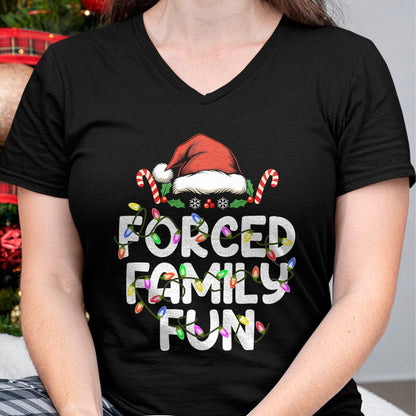 Forced Family Fun Christmas Pajamas Funny T-Shirt - Christmas Unisex T-Shirt/Hoodie/Sweatshirt - HNDS00