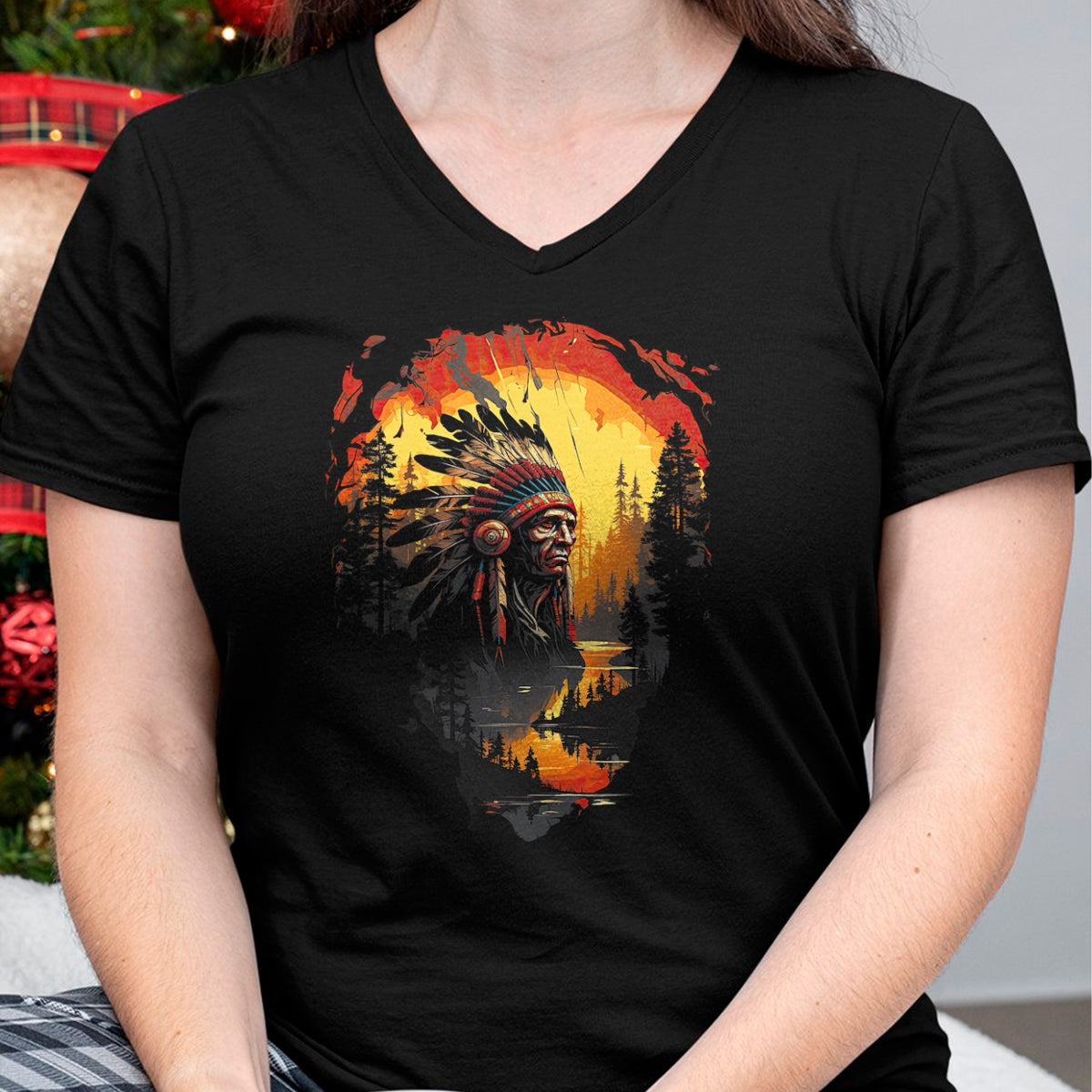 Native American T-Shirts, Vintage Native American Unisex T-Shirt/Hoodie/Sweatshirt HLT00 - Native American Heritage Chief T-Shirt (3)