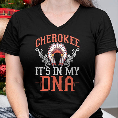 Native American T-Shirts, Vintage Native American Unisex T-Shirt/Hoodie/Sweatshirt HLT00 - American Flag - Cherokee My DNA Native Americans Design T-Shirt