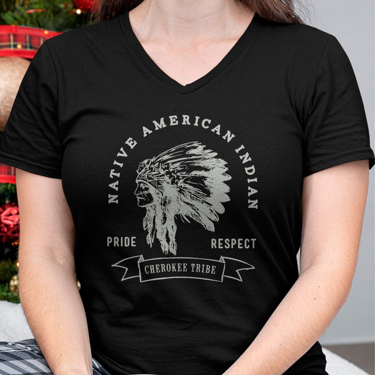 Native American T-Shirts, Vintage Native American Unisex T-Shirt/Hoodie/Sweatshirt HLT00 - American Flag - Cherokee Tribe Native American Indian Pride Respect Design T-Shirt (1)