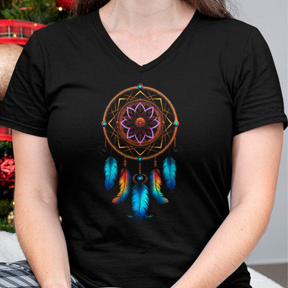 Native American T-Shirts, Vintage Native American Unisex T-Shirt/Hoodie/Sweatshirt HLT00 - American Flag - Colorful Dreamcatcher Feathers Tribal Native American Indian T-Shirt (1)