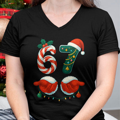 67 Christmas 6 7 Meme Pajamas Holiday Gen Alpha Slang T-Shirt - Christmas Unisex T-Shirt/Hoodie/Sweatshirt - HNDS00