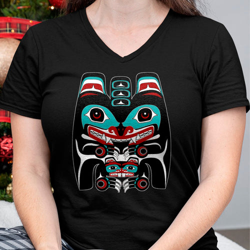 Native American T-Shirts, Vintage Native American Unisex T-Shirt/Hoodie/Sweatshirt HLT00 - Indigenous Alaska Native American Art Style Bear & Beaver T-Shirt