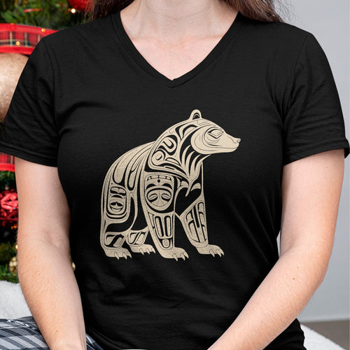 Native American T-Shirts, Vintage Native American Unisex T-Shirt/Hoodie/Sweatshirt HLT00 - American Flag - Bear Native Formline Art Salish Haida Tlingit Pacific Animal T-Shirt (1)