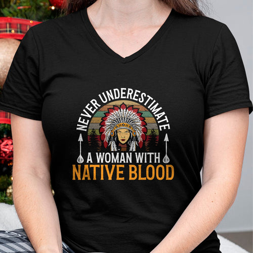 Native American T-Shirts, Vintage Native American Unisex T-Shirt/Hoodie/Sweatshirt HLT00 - Native American Heritage Indigenous Woman With Native Blood T-Shirt
