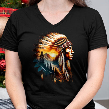 Native American T-Shirts, Vintage Native American Unisex T-Shirt/Hoodie/Sweatshirt HLT00 - American Flag - Cool Native American Indian Chief Men Women Native American T-Shirt (1)