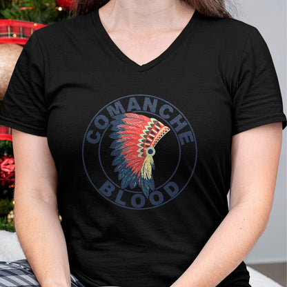 Native American T-Shirts, Vintage Native American Unisex T-Shirt/Hoodie/Sweatshirt HLT00 - American Flag - Comanche Blood Headdress Native American Comanche Tribe T-Shirt