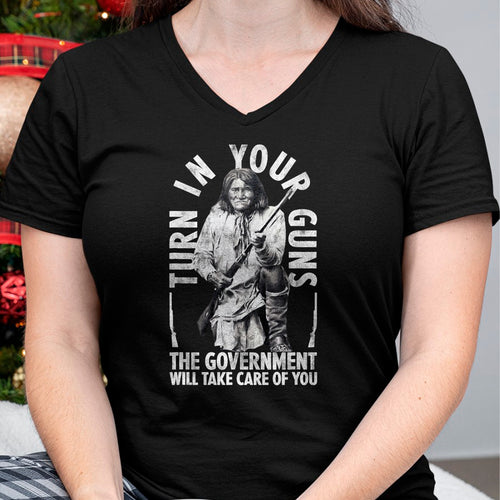 Native American T-Shirts, Vintage Native American Unisex T-Shirt/Hoodie/Sweatshirt HLT00 - Native America Turn Your Guns Government Take Care Of You T-Shirt