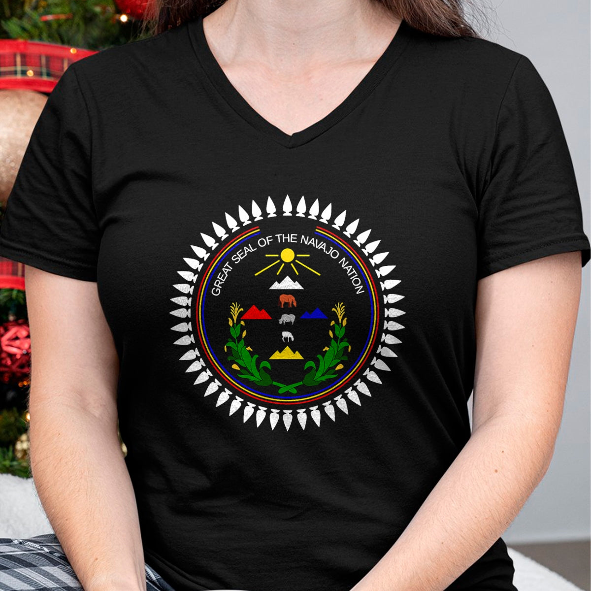 Native American T-Shirts, Vintage Native American Unisex T-Shirt/Hoodie/Sweatshirt HLT00 - Navajo Flag Native American Mens Womens Kids T-Shirt (1)