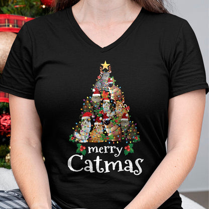 Merry Catmas Funny Cat Mom Cat Dad Christmas Cat T-Shirt - Christmas Unisex T-Shirt/Hoodie/Sweatshirt - HNDS00