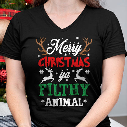 Merry Christmas Animal Filthy Ya Xmas Pajama T-Shirt - Christmas Unisex T-Shirt/Hoodie/Sweatshirt - HNDS00
