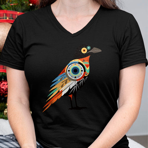 Native American T-Shirts, Vintage Native American Unisex T-Shirt/Hoodie/Sweatshirt HLT00 - Native American Style Hopi Art Bird for Good Luck T-Shirt