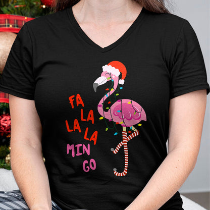 Fa La La Mingo Flamingo Christmas Tropical Xmas Tree Lights T-Shirt - Christmas Unisex T-Shirt/Hoodie/Sweatshirt - HNDS00