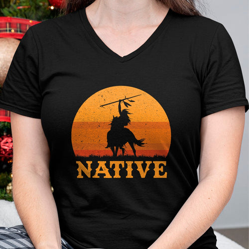 Native American T-Shirts, Vintage Native American Unisex T-Shirt/Hoodie/Sweatshirt HLT00 - Northwest Native American Knight Pride Mountain Warrior T-Shirt (1)