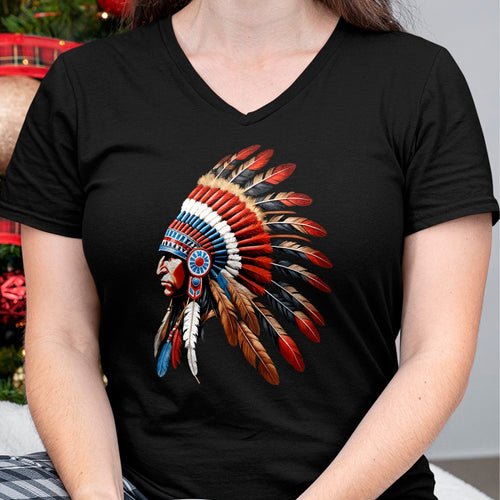 Native American T-Shirts, Vintage Native American Unisex T-Shirt/Hoodie/Sweatshirt HLT00 - Native American Indian Chief Headdress Indigenous Men Boys T-Shirt (1)