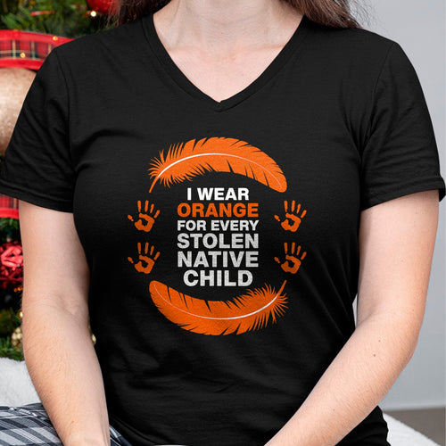 Native American T-Shirts, Vintage Native American Unisex T-Shirt/Hoodie/Sweatshirt HLT00 - American Flag - American I Wear Orange For Every Native Child Indian Pride T-Shirt