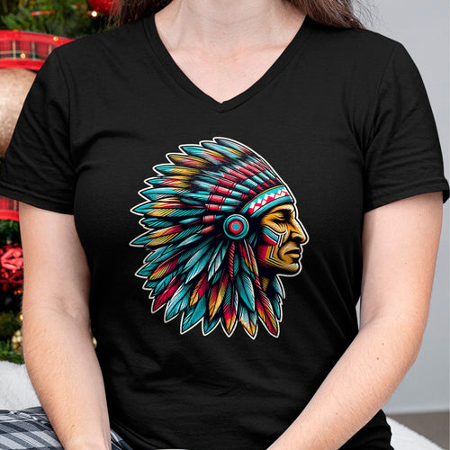 Native American T-Shirts, Vintage Native American Unisex T-Shirt/Hoodie/Sweatshirt HLT00 - Native American Indian Headdress Chief Feathers Indigenous T-Shirt (1)