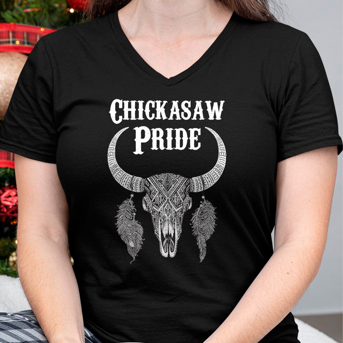 Native American T-Shirts, Vintage Native American Unisex T-Shirt/Hoodie/Sweatshirt HLT00 - American Flag - Chickasaw Pride Tribe Native American Indian Buffalo T-Shirt (1)