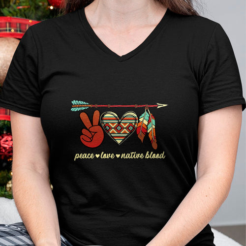 Native American T-Shirts, Vintage Native American Unisex T-Shirt/Hoodie/Sweatshirt HLT00 - Peace Love Native Blood Indigenous People Native American T-Shirt (1) (Copy)
