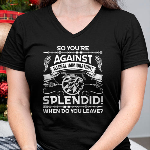 Native American T-Shirts, Vintage Native American Unisex T-Shirt/Hoodie/Sweatshirt HLT00 - Funny Native American Immigration Indigenous Indian Pride T-Shirt (1)