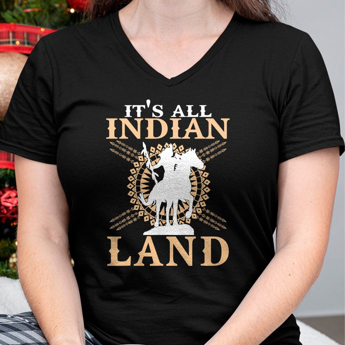 Native American T-Shirts, Vintage Native American Unisex T-Shirt/Hoodie/Sweatshirt HLT00 - Native American Tee It's All Indian Land Native Immigrants T-Shirt (1)
