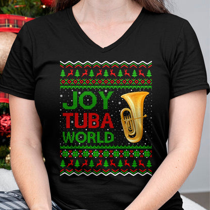 Joy Tuba World Music Lover Xmas Gift Ugly Tuba Christmas T-Shirt - Christmas Unisex T-Shirt/Hoodie/Sweatshirt - HNDS00