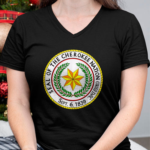 Native American T-Shirts, Vintage Native American Unisex T-Shirt/Hoodie/Sweatshirt HLT00 - Double Sided Seal of the Cherokee Nation Native American T-Shirt