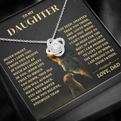 TO MY DAUGHTER FROM DAD - Premium Love Knot Necklace (SKUJ06-88)