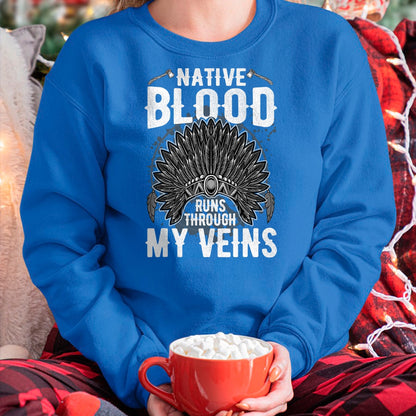 Native American T-Shirts, Vintage Native American Unisex T-Shirt/Hoodie/Sweatshirt HLT00 - Native American Blood Pride T-Shirt