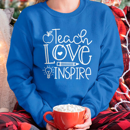 Best Teacher Shirt, Funny Teacher UnisexT-Shirt/Hoodie/Sweatshirt HLT00 - Teacher Shirts Teach Love Inspire Retro Back to School Tees T Shirts for Men and Women